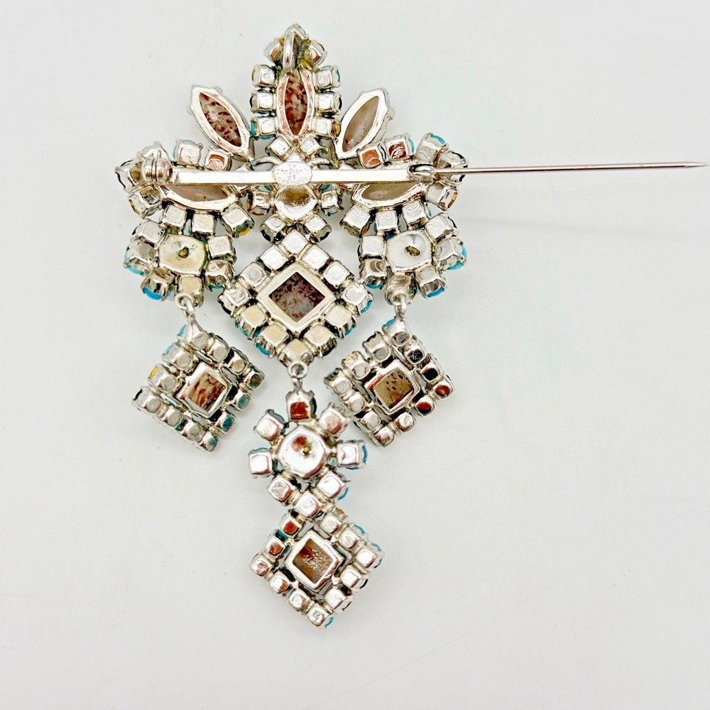 Vtg 1965 Christian Dior Gropoix Glass Brooch Pendant  Grosse Germany - Picture 6 of 16